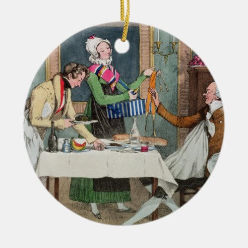 Le Restaurant pub by Rodwell and Martin 1820 c Ceramic Ornament