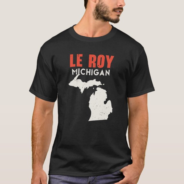 Le Roy Michigan USA State America Travel Michigani T-Shirt (Front)