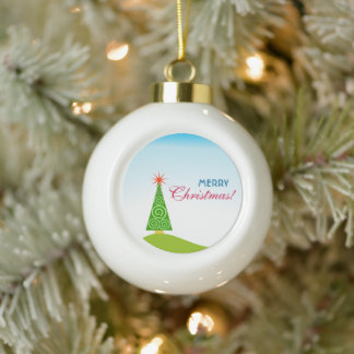 Le Sapin Ceramic Ball Christmas Ornament
