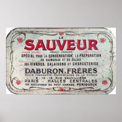 Le Sauveur vintage French meat preserver  Poster