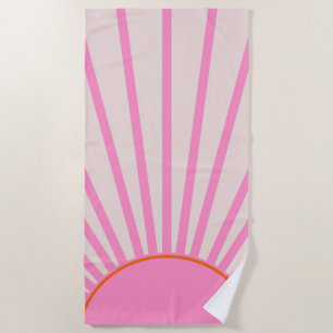 Le Soleil 01 Sun Pink Sunshine Beach Towel