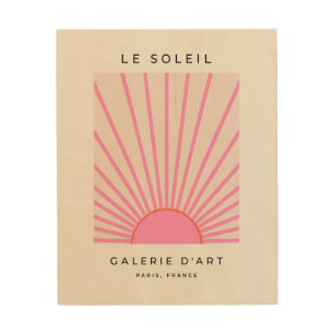 Le Soleil 01 Sun Pink Sunshine Wood Wall Art