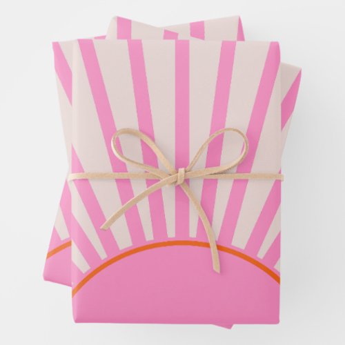 Le Soleil 01 Sun Pink Sunshine Wrapping Paper Sheets