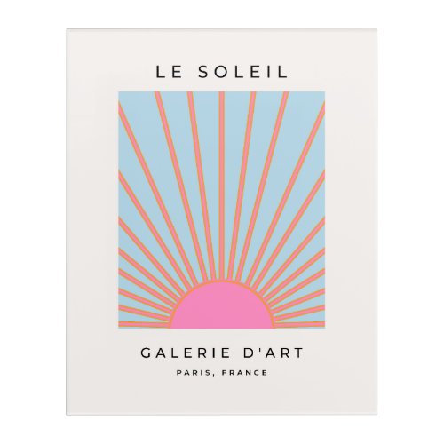 Le Soleil 02 Retro Sun Pink And Blue Sunshine Acrylic Print