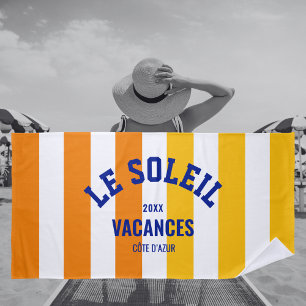 Le Soleil Vacances Côte d'Azur Cabana Stripe Beach Towel