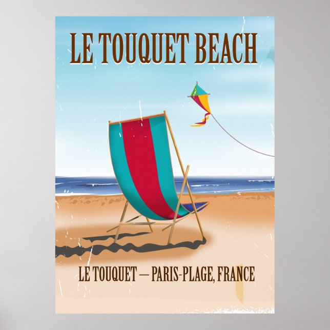 Le Touquet Beach Vintage french travel poster (Front)