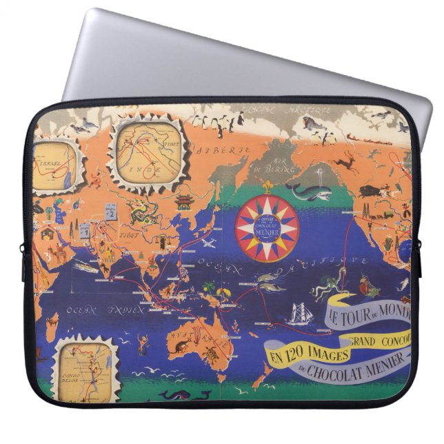 Le Tour du Monde Laptop Sleeve (Front)