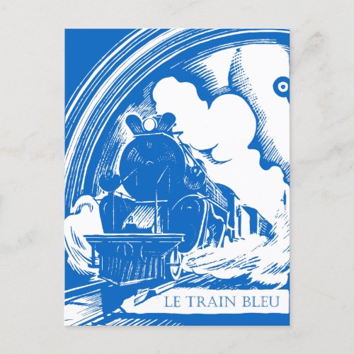 Le Train Bleu Blue Train Vintage Travel Literature Postcard