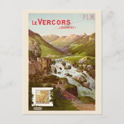 Le Vercors France Vintage Poster 1898 Postcard