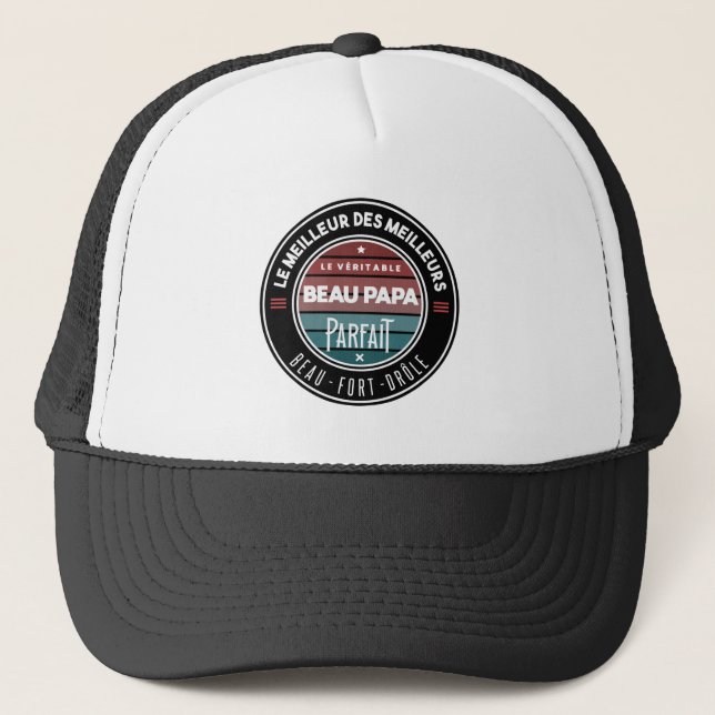 Le véritable beau papa parfait trucker hat (Front)