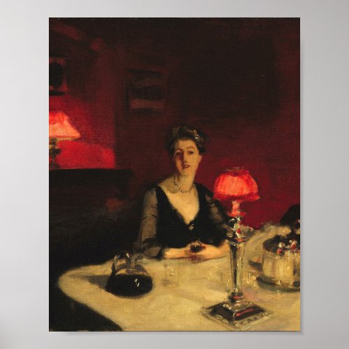 Le verre de porto A Dinner Table at Night Painti Poster