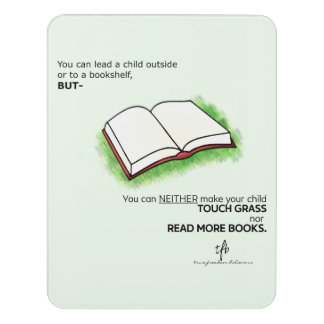 Lead a Child Outside or to a Bookshelf Door Sign