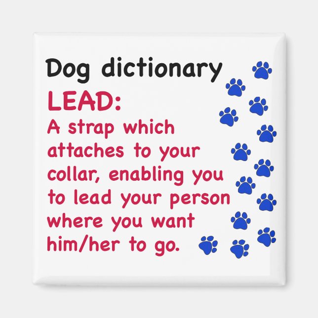 Lead - dog dictionary magnet (Front)