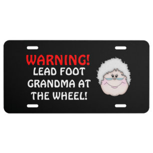Lead foot Grandma license plate cover