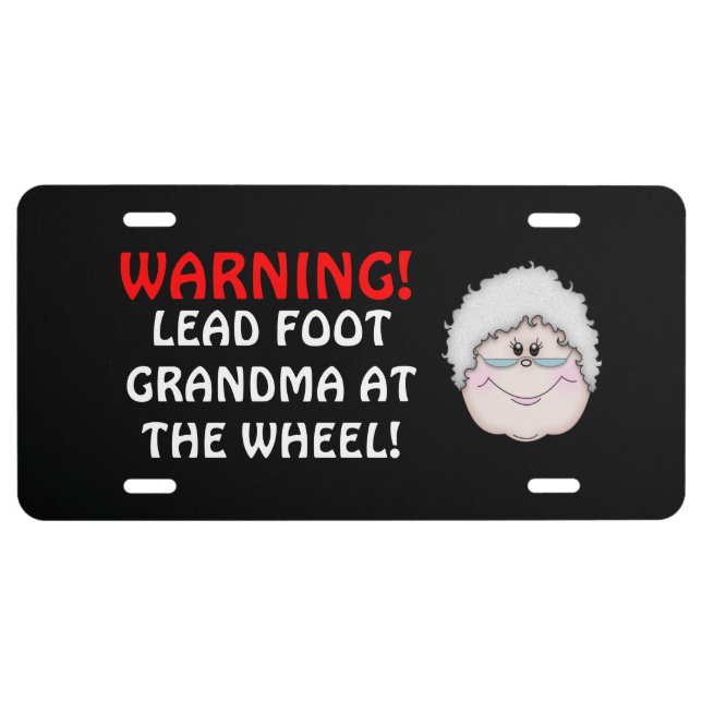 Lead foot Grandma license plate cover (Front)