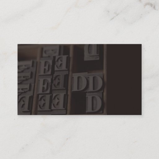 Customizable lead letterpress type business card