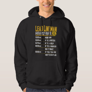 Lead Lineman Hourly Rate   Electrician Lead Linema Hoodie