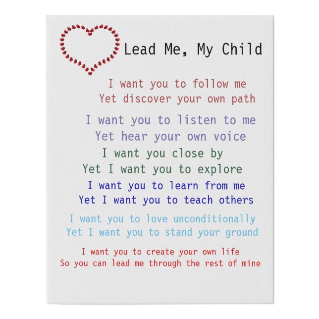 Lead me Children's poem Faux Canvas Print (Front)