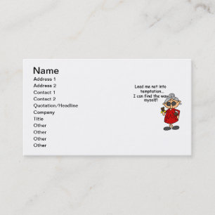 Lead Me Not Into Temptation Humor Business Card