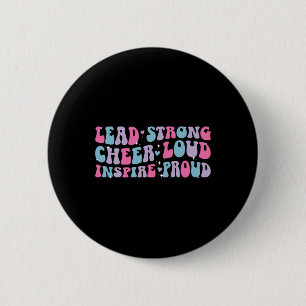 Lead Strong Cheer Loud Cheer Captain Cheerleading Button