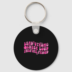 Lead Strong Cheer Loud Cheer Captain Cheerleading Keychain