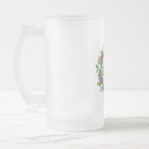 Lead The Green Way Frosted Glass Beer Mug