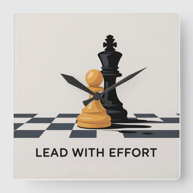 Lead With Effort Square Wall Clock (Front)