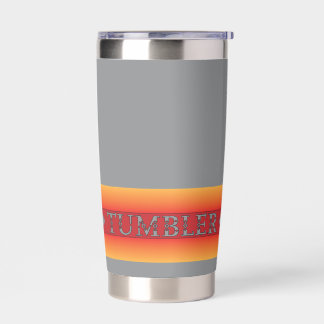 Leadbelcher Metal red/orange stip  Insulated Tumbler