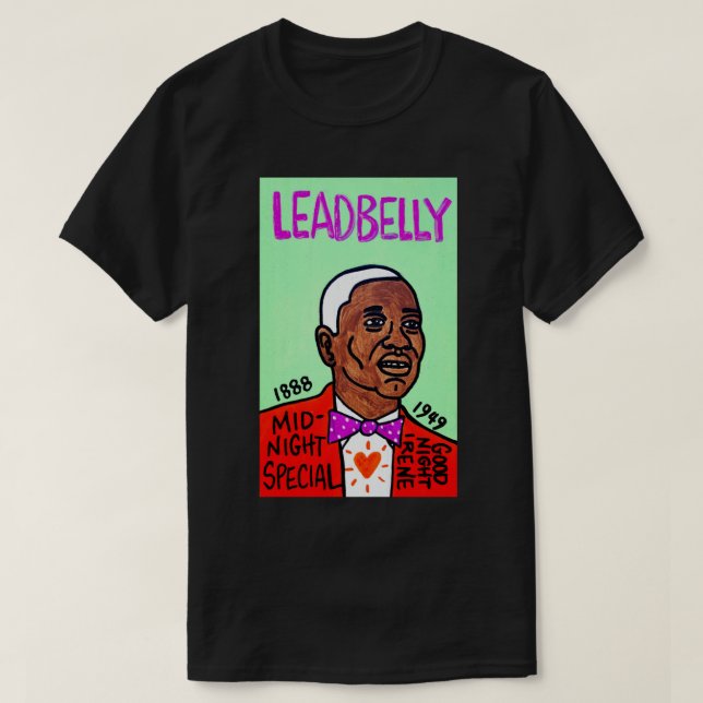 Leadbelly Blues Folk Art Classic T-Shirt (Design Front)