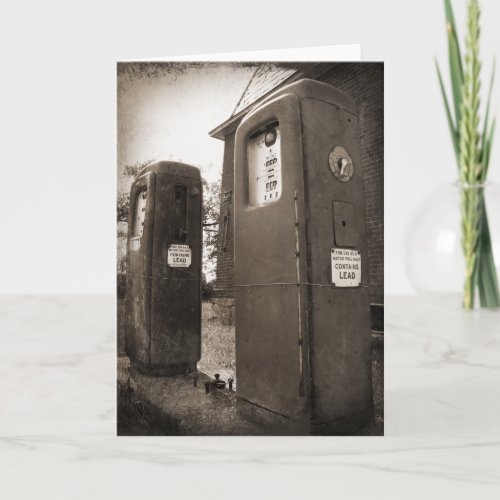 Leaded greeting card Tintype style photo art sepia