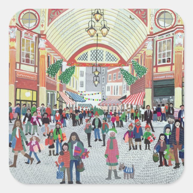 Leadenhall Market London Square Sticker (Front)