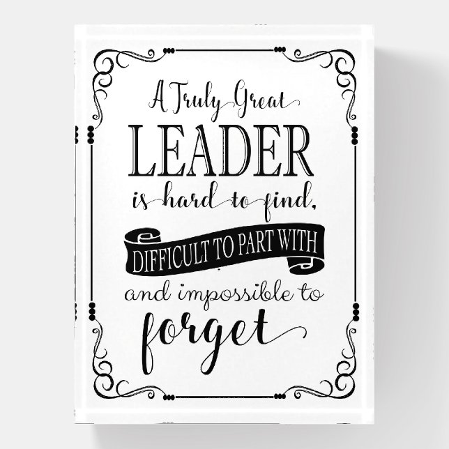 Leader appreciation thank you paperweight (Vertical)