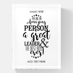 leader boss thank you Leader appreciation Paperweight