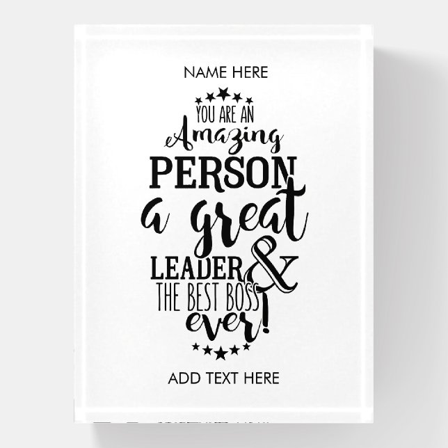 leader boss thank  you Leader appreciation Paperweight (Vertical)