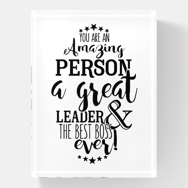 leader boss thank  you Leader appreciation Paperweight (Vertical)