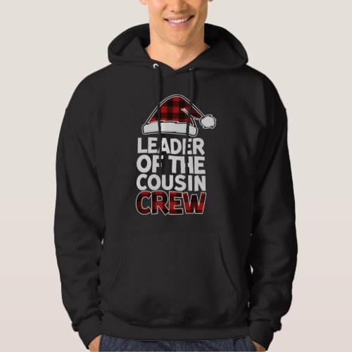Leader of the Cousin Crew Christmas Buffalo Red Pl Hoodie