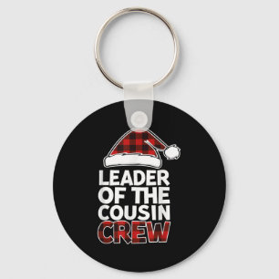 Leader Of The Cousin Crew Christmas Buffalo Red Pl Keychain
