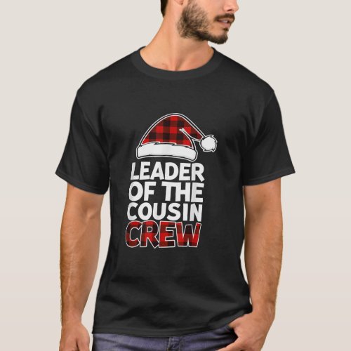 Leader of the Cousin Crew Christmas Buffalo Red T_Shirt