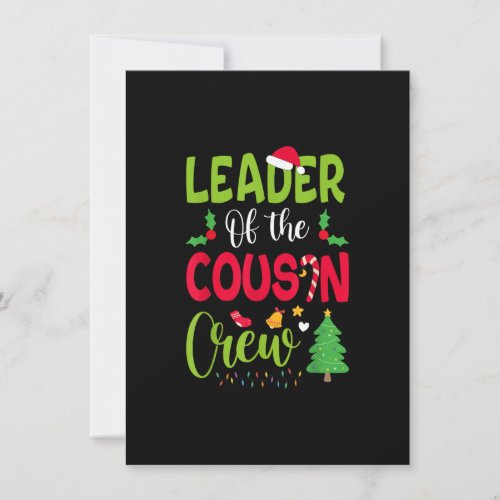 Leader of the Cousin Crew Christmas family Xmas Invitation