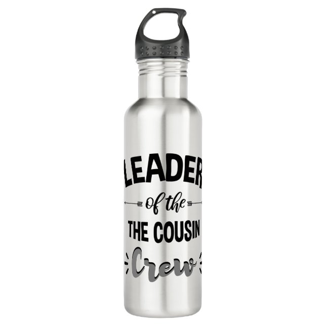 Leader Of The Cousin Crew Funny Cousin Shirt Stainless Steel Water Bottle (Front)