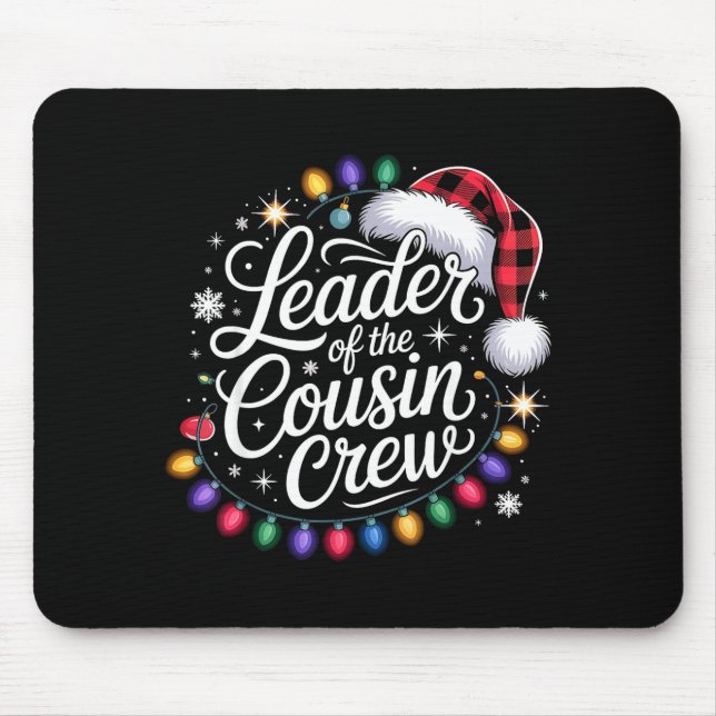 Leader Of The Cousin Crew Xmas Lights Red Plaid Sa Mouse Pad (Front)