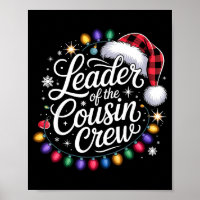 Leader Of The Cousin Crew Xmas Lights Red Plaid Sa