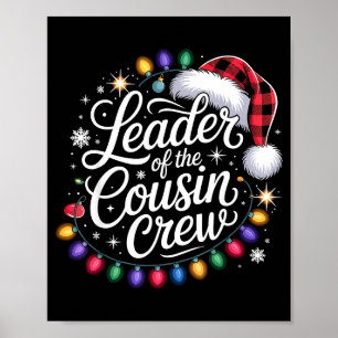 Leader Of The Cousin Crew Xmas Lights Red Plaid Sa Poster
