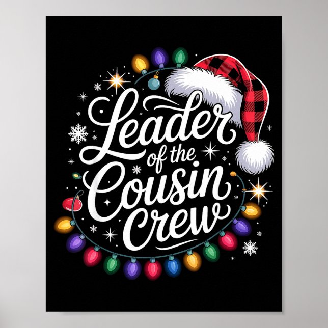 Leader Of The Cousin Crew Xmas Lights Red Plaid Sa Poster (Front)