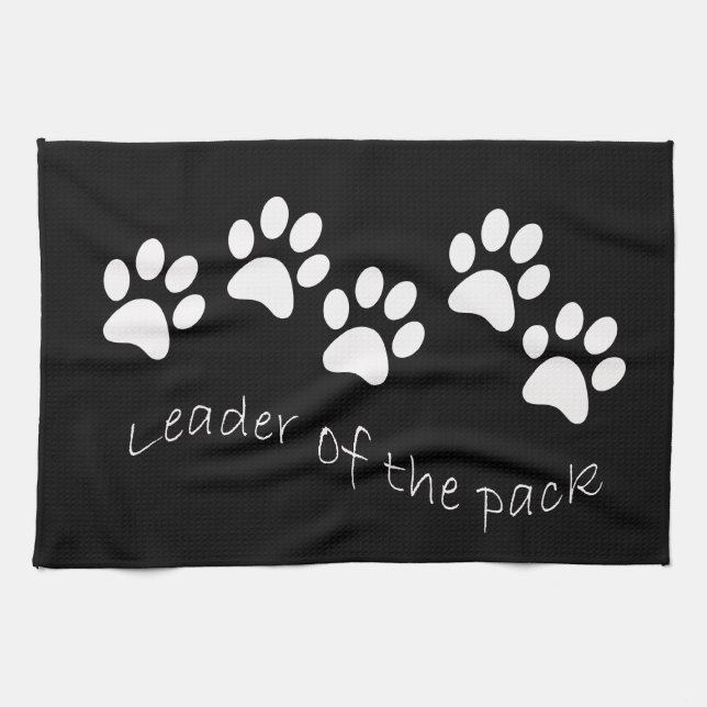 Leader of the Pack Dog Lover's Kitchen Towel (Horizontal)