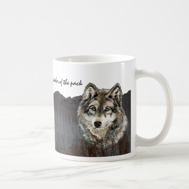 Leader of the Pack Father's Day Humor Wolf Animal Coffee Mug (Right)