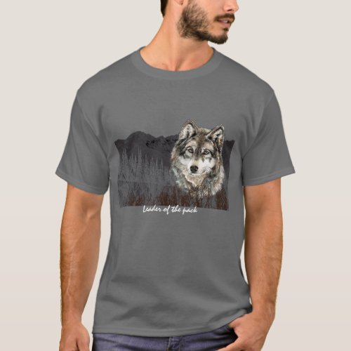 Leader of the Pack Fathers Day Humor Wolf Animal T_Shirt