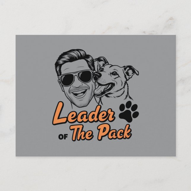 Leader of The Pack Postcard - Dog Dad Father's Day (Front)