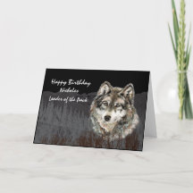 Personalised Handmade Wolf Dog Child Adults Kids Any Age  Birthday Card 