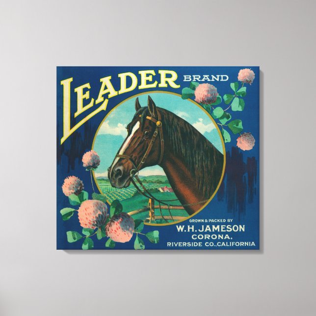 Leader Orange LabelCorona, CA Canvas Print (Front)